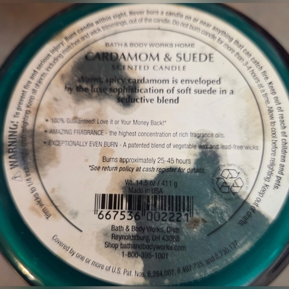 🆕️Bath & Body Works Cardamom & Suede Candle - Teal & Gold🔷️ - Picture 7 of 7
